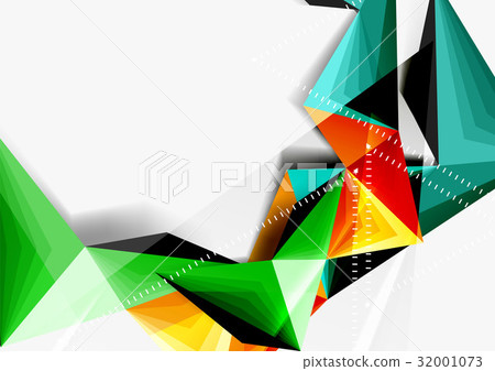 Vector low poly style 3d triangle line 32001073