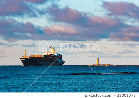 Black cargo ship Black cargo ship 32001378
