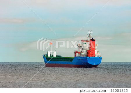 Blue cargo ship 32001835