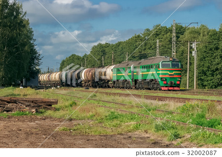 Freight train with tank wagons Freight train with tank wagons 32002087