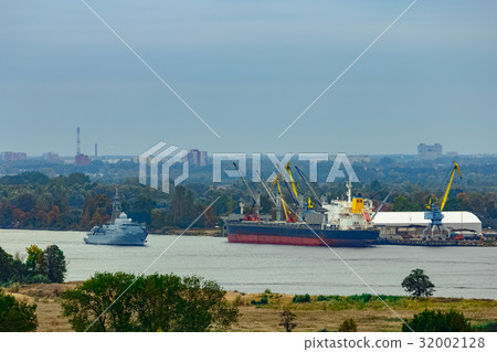 Military ship sailing Military ship sailing 32002128