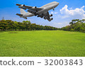 passenger airplane in the blue sky  32003843