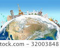 Famous landmarks around the world concept travel  32003848