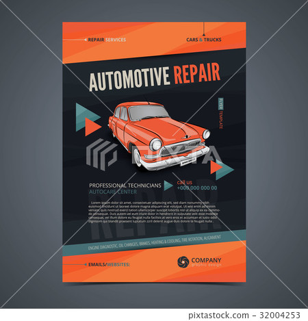 Auto Repair Services layout templates. - Stock Illustration [32004253 ...