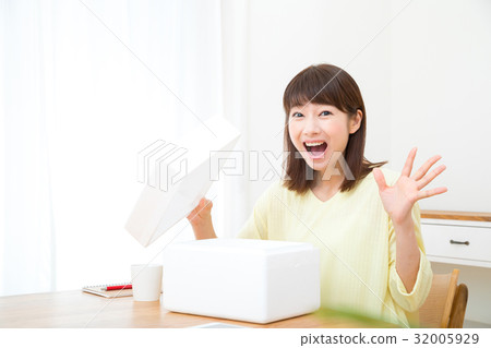 打開盒子Lady Mail Order Online Shopping Mail Order 打開盒子Lady Mail Order Online Shopping Mail Order 32005929