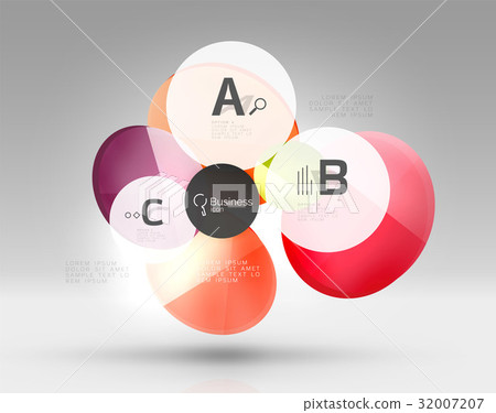 Glass circle infographics 32007207