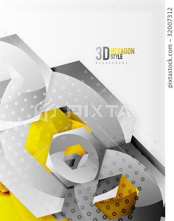 Vector 3d hexagon background Vector 3d hexagon background 32007312