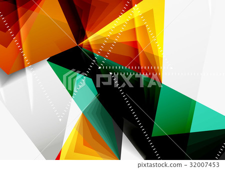 Vector low poly style 3d triangle line Vector low poly style 3d triangle line 32007453