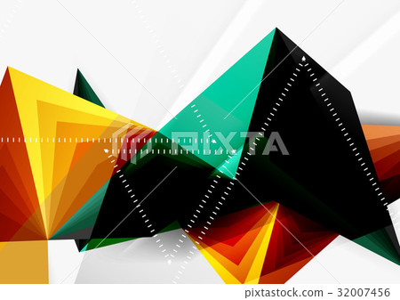 Vector low poly style 3d triangle line 32007456