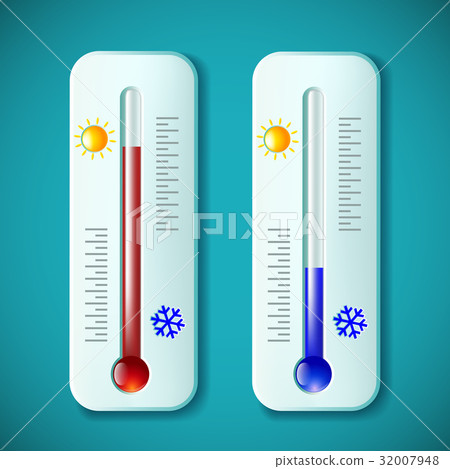 Set mercury thermometers. Heat and cold. 32007948