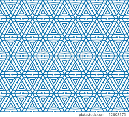 Geometric line tiled pattern Winter snow ornament  32008373