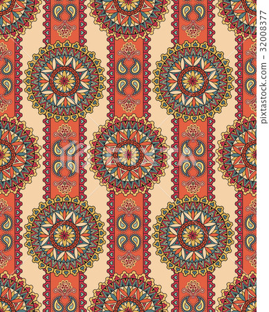 Oriental tile pattern. Floral ornament background. 32008377