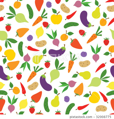 Vegetable tiled pattern Food ingredient background 32008775