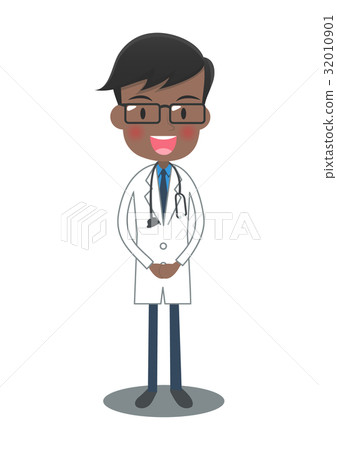 White coat doctor in front of hand White coat doctor in front of hand 32010901