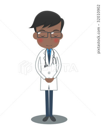 Doctor on white coat to bow Doctor on white coat to bow 32010902