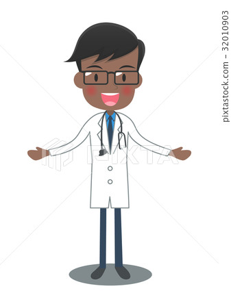 White coat doctor spreading both arms White coat doctor spreading both arms 32010903