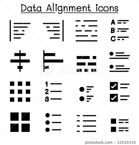 Data alignment & Text Formatting icon set  32018310