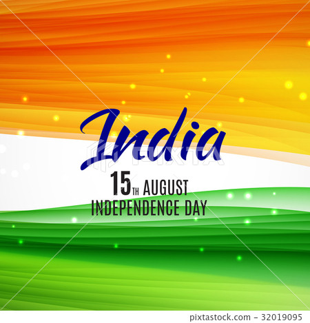 Indian Independence Day Background with Waves 32019095