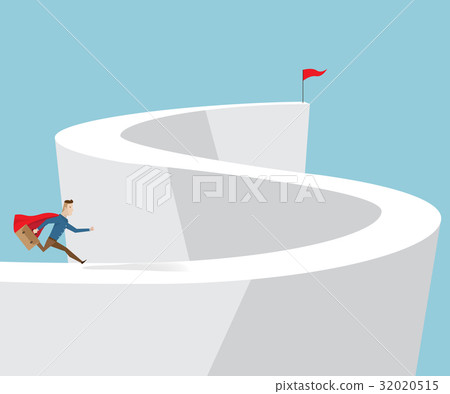 Way Until Target businessman running on the way to target - Stock Illustration [32020515 ...