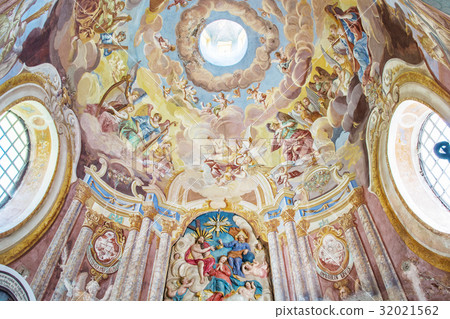 Religious painting, calvary, Banska Stiavnica Religious painting, calvary, Banska Stiavnica 32021562