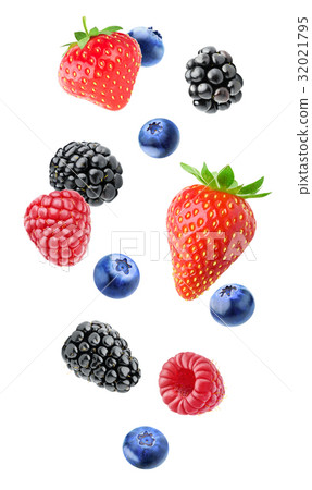 Isolated mixed berries 32021795
