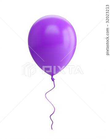 3D Rendering purple Balloon Isolated on white 32023213