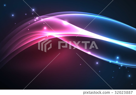 Vector glowing wave, smoke Vector glowing wave, smoke 32023887