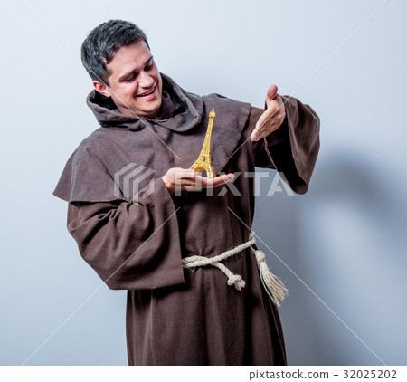 catholic monk with Eiffel tower gift catholic monk with Eiffel tower gift 32025202
