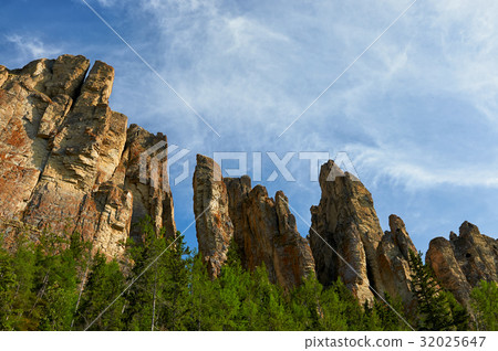 Lena Pillars, bank of Lena river, Yakutia 32025647