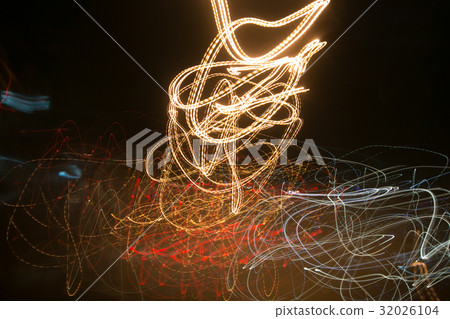 Street lights in speeding car in night time Street lights in speeding car in night time 32026104