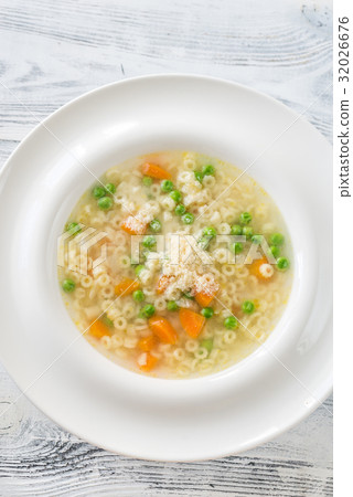 Italian chicken pasta soup with parmesan Italian chicken pasta soup with parmesan 32026676