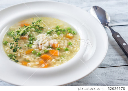 Italian chicken pasta soup with parmesan Italian chicken pasta soup with parmesan 32026678