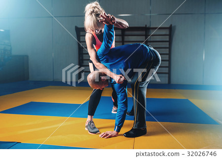 Male and female fighters, self defense technique Male and female fighters, self defense technique 32026746