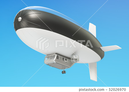 Airship or dirigible balloon with Estonian flag 32026970