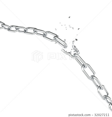 Broken steel, Broken metal chain links freedom 32027211