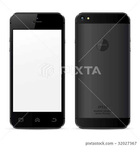 Mobile phone concept, front view and back side 32027367