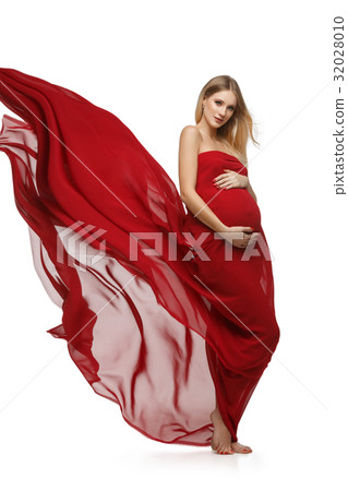 Pregnant girl in red dress Pregnant girl in red dress 32028010