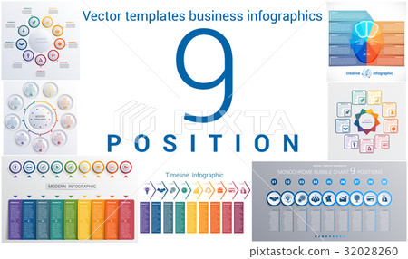 Templates business infographics 9 positions 32028260