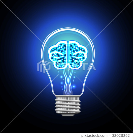 Bulb, brain, concept of thinking - Stock Illustration [32028262] - PIXTA