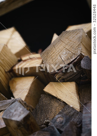 natural firewood stack rustic background closeup 32028448