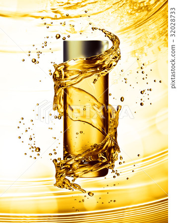 Cream bottle mock up in water splash of yellow Cream bottle mock up in water splash of yellow 32028733