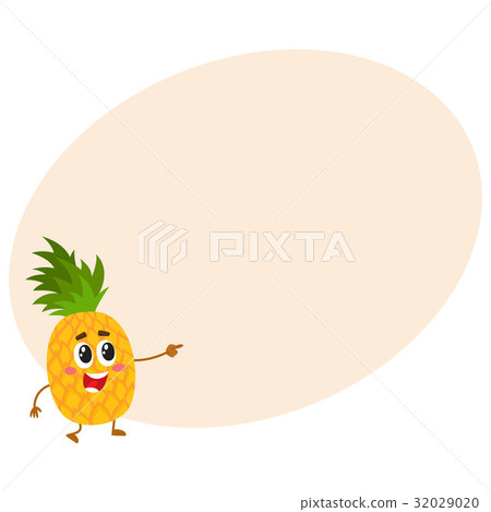 Cute and funny pineapple character, mascot Cute and funny pineapple character, mascot 32029020
