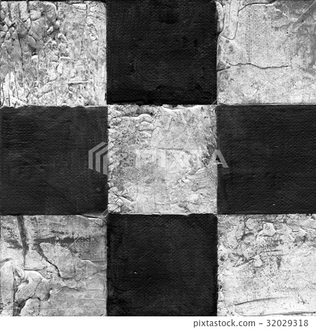 Abstract checkered pattern painted with acrylic  32029318