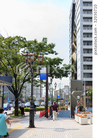 Tourist season Hakata Yamakasa city bus stop in Chiyo-cho Tourist season Hakata Yamakasa city bus stop in Chiyo-cho 32030710