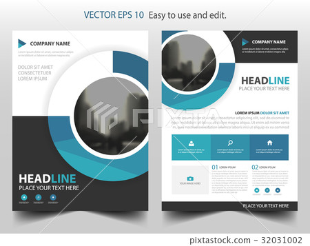 Blue circle business Brochure Leaflet template Blue circle business Brochure Leaflet template 32031002