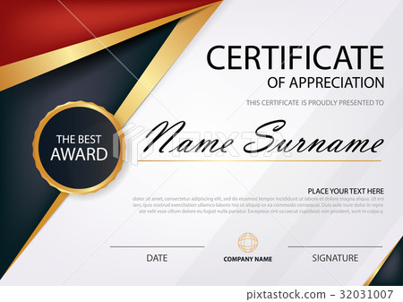 Red and black Elegance horizontal certificate 32031007