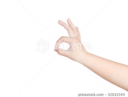 Kid or Children hand holding object isolated on white background with clipping path Kid or Children hand holding object isolated on white background with clipping path 32032343