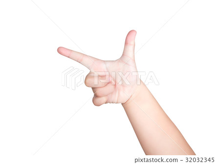 Kid or Children hand isolated on white background with clipping path Kid or Children hand isolated on white background with clipping path 32032345