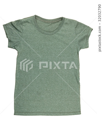 Green modern t-shirt template ready for your own graphics. 32032790