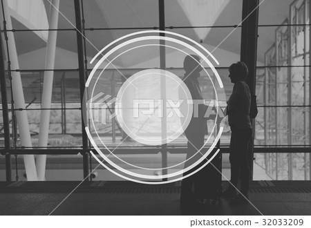 Couple Travel Circle Round Badge Banner 32033209